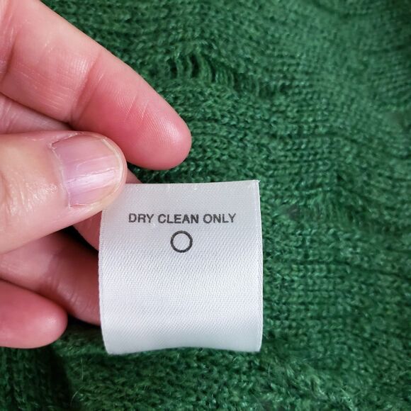 Classiques Entier Mohair Sweater Womens M Green Short Sleeve Wispy Forest Fairy - Picture 9 of 9